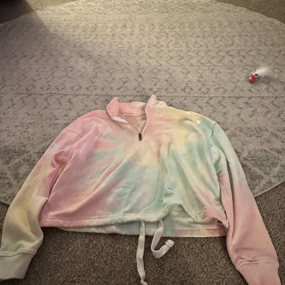 Pink and Yellow Cowl Neck Jacket with Soft Pastel Hues